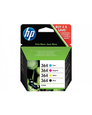 J3M82AE - HP - Cartucho de tinta 364 preto ciano magenta amarelo Deskjet 3070A 3520 eAiO; Photosmart eAIO 5510 5515 6510 7