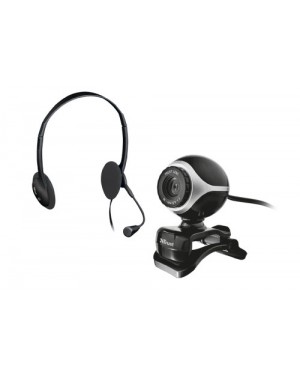 17028 - Outros - Kit Fone de Ouvido Headset + Webcam Exis Chatpack Preto Trust