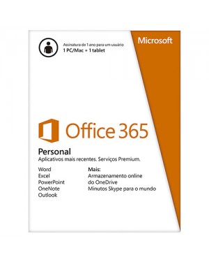 LICENCA QQ2-00108 - Microsoft - Office 365 Personal 32/64 Brasilian SUB1YR