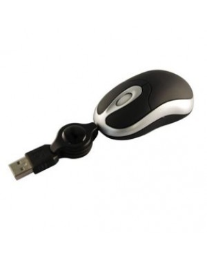 MMPR01-USB - Outros - Mini Mouse USB Blister Óptico Retrátil Preto e Prata PCTOP