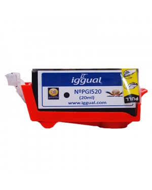 PSIPGI520 - iggual - Cartucho de tinta preto Pixma IP 3600/4600/4600 X/4700/MP 540/550/560/620/630/640/64