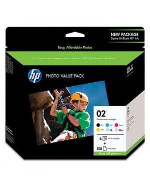 Q7964AN - HP - Cartucho de tinta 02 preto ciano ciano claro magenta clara magenta amarelo