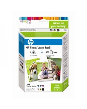 Q7966E - HP - Cartucho de tinta 363 preto ciano ciano claro magenta clara magenta amarelo