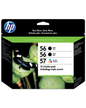 SD399AE#445 - HP - Cartucho de tinta preto, ciano, magenta, amarelo 56/56/57