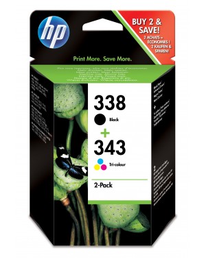 SD449EE - HP - Cartucho de tinta 338/343 preto ciano magenta amarelo Deskjet 460c/cb/wbt/wf 5740 5745 6520 6540 6540d 6620 684