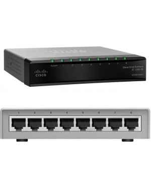 SF100D-08-NA_PR - Cisco - Switch não Gerenciável com 8 Portas 10-100