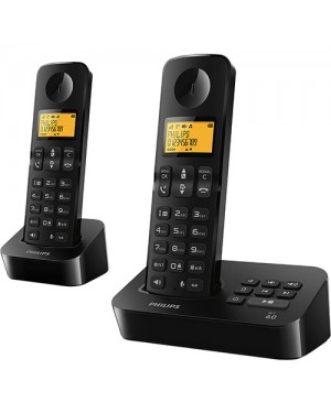D2152B/BR - Philips - Telefone sem Fio Bivolt 550mAh com Secretaria Eletrônica com Ramal