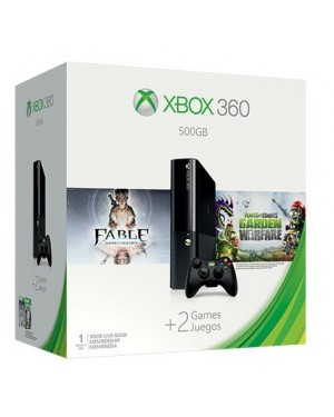 3M4-00006 - Microsoft - Vídeo Game Xbox 360 500GB + Plants Vs Zombies Garden + Fable Anniversary