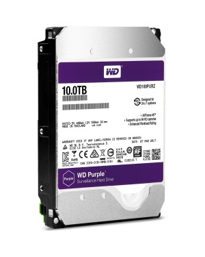 WD100PURZ - Western Digital - Disco Rígido Interno 10TB Purple A/V SATA