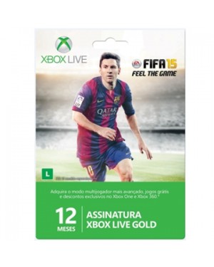 52M-00498 - Microsoft - Xbox Live Cartão Gold 12 meses Fifa 2015