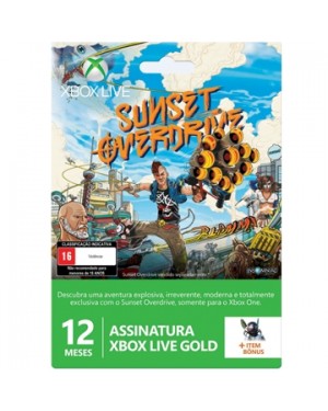 52M-00499 - Microsoft - Xbox Live Cartão Gold 12 meses Itêm Bonus Sunset Overdrive