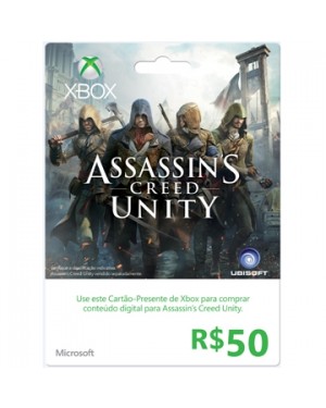 K4W-02786 - Microsoft - Xbox Live Cartão Presente R$50 Assassins Creed Unity