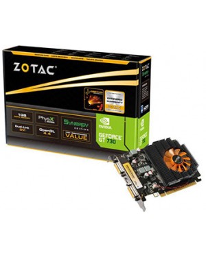 ZT-71110-10L - Zotac - Placa de Vídeo Geforce 700NVIDIA PCIe 1GB DDR3 128bitDVI/HDMI